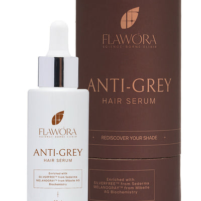 Flawora Anti-Grey Hair Serum, Anti Acne Serum & Gold Face Serum Combo
