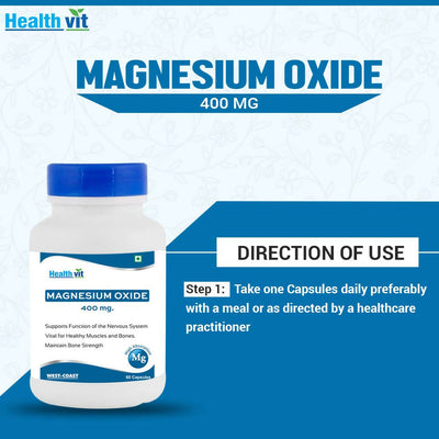 Healthvit Magnesium Oxide 370mg Capsules